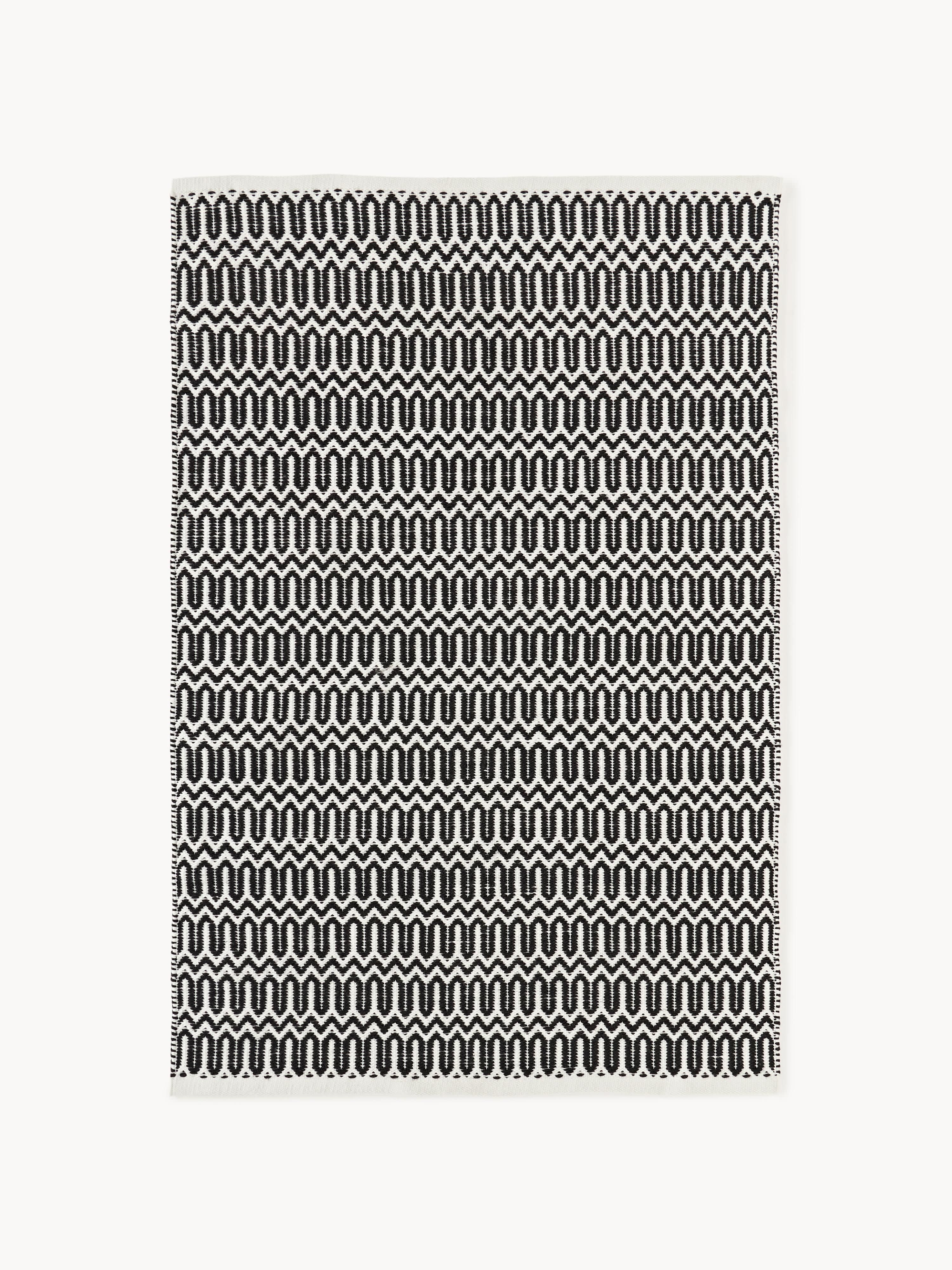 Handgewebter Indoor & Outdoor-Teppich Rune mit geometrischem Muster