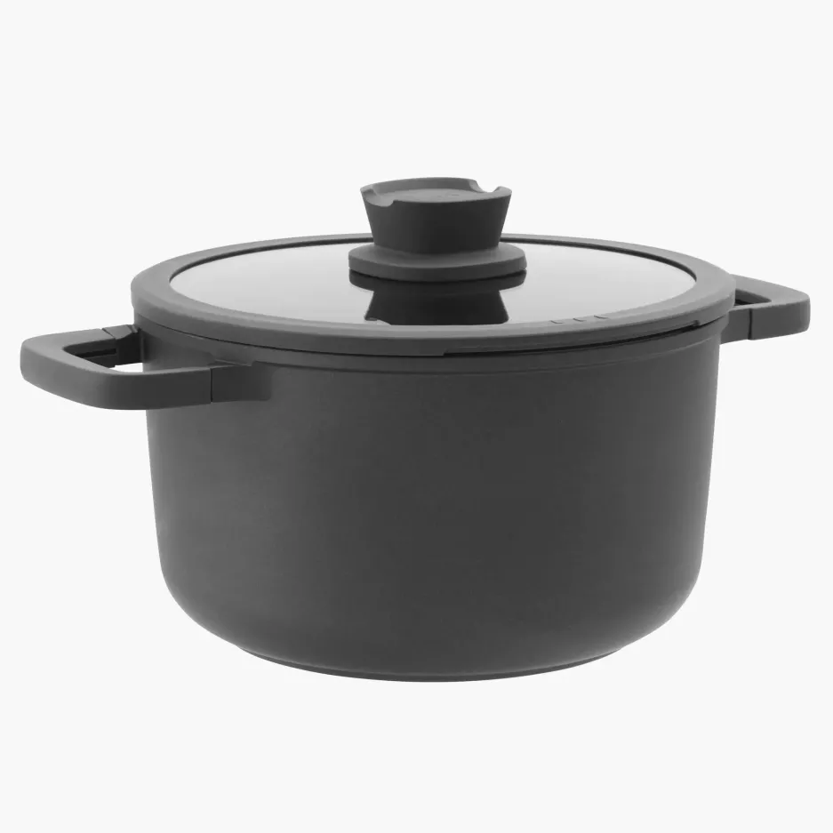 Garnek z pokrywą BERGHOFF STONE 5,6 l czarny aluminiowy