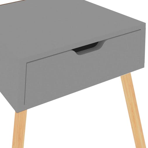 NNEVL Bedside Cabinet Grey 40x40x56 cm Chipboard