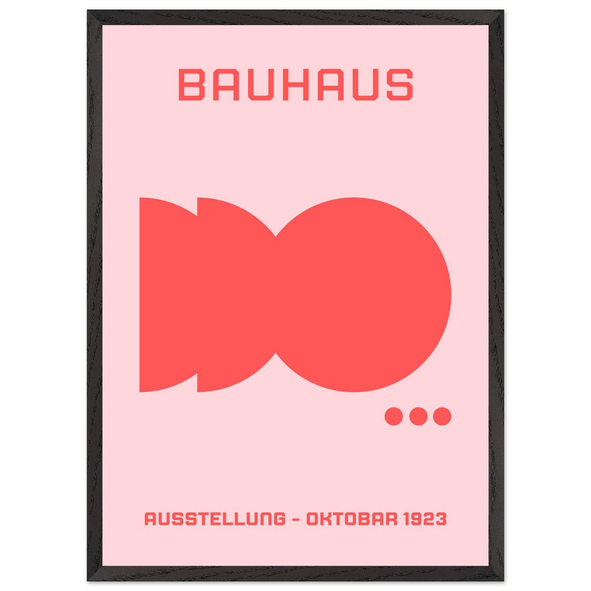 Artfulprints Poster met Lijst Bauhaus - Ausstellung oktobar 1923  - 50x70 cm - Roze