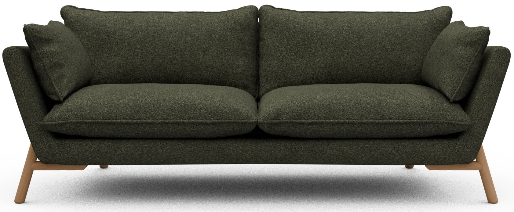 Kragelund Hasle 3-zits Bank Bosgroen Bouclé   Eiken