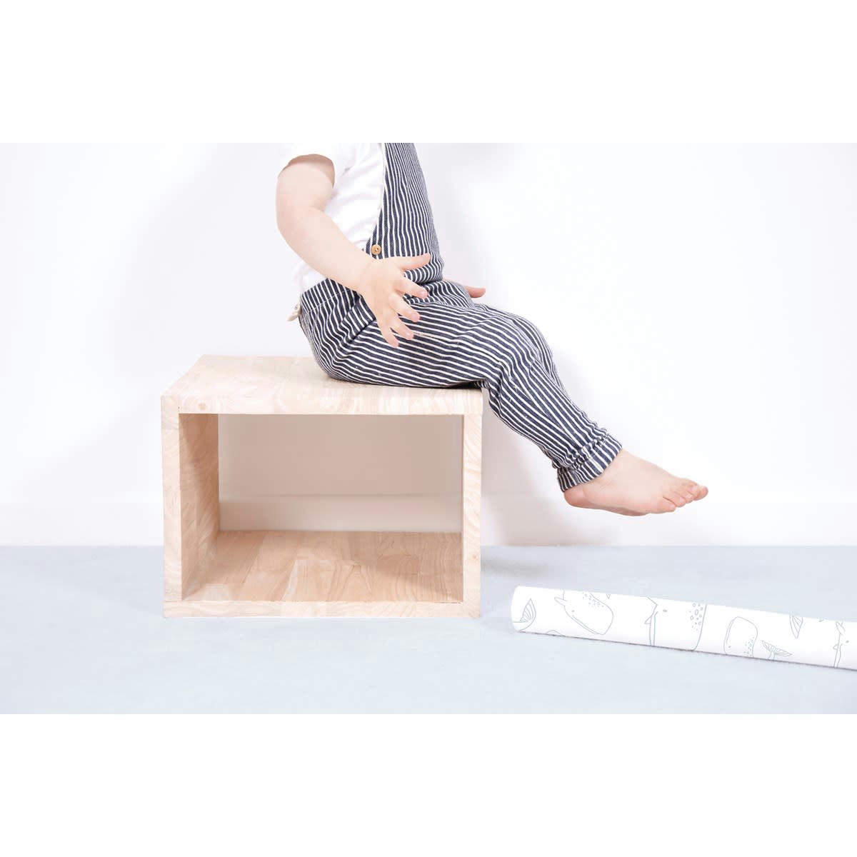 WILD ISLAND - Tapis demi lune en Coton Bleu ciel