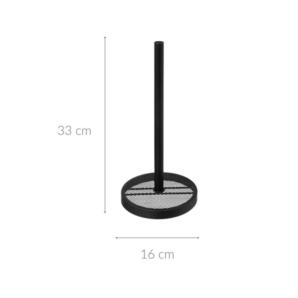 Stojak na ręcznik papierowy MAYAJ, czarny, metalowy, 33 cm