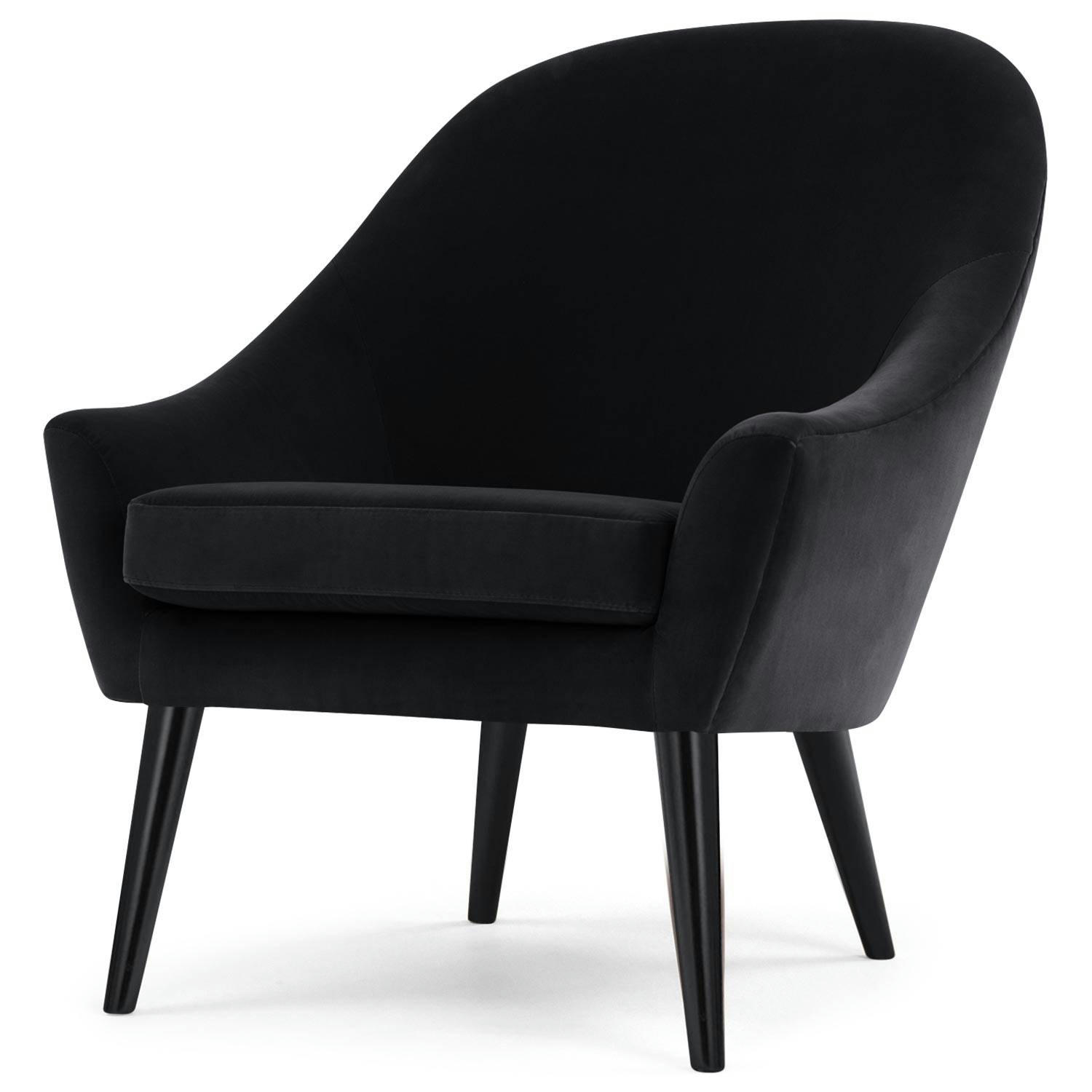 DAKOTA - Fauteuil scandinave velours noir