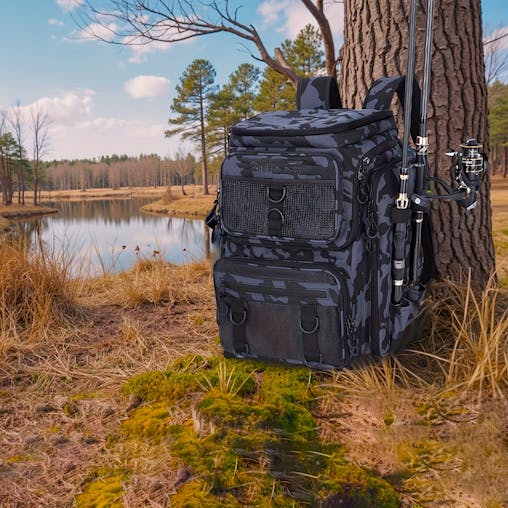 NNETM Fishing Backpack with Rod Holder