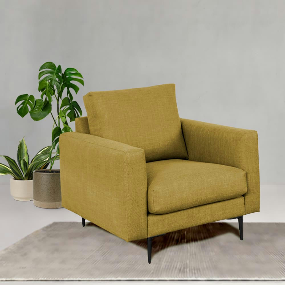 CARUSO - Fauteuil 1 place tissu jaune
