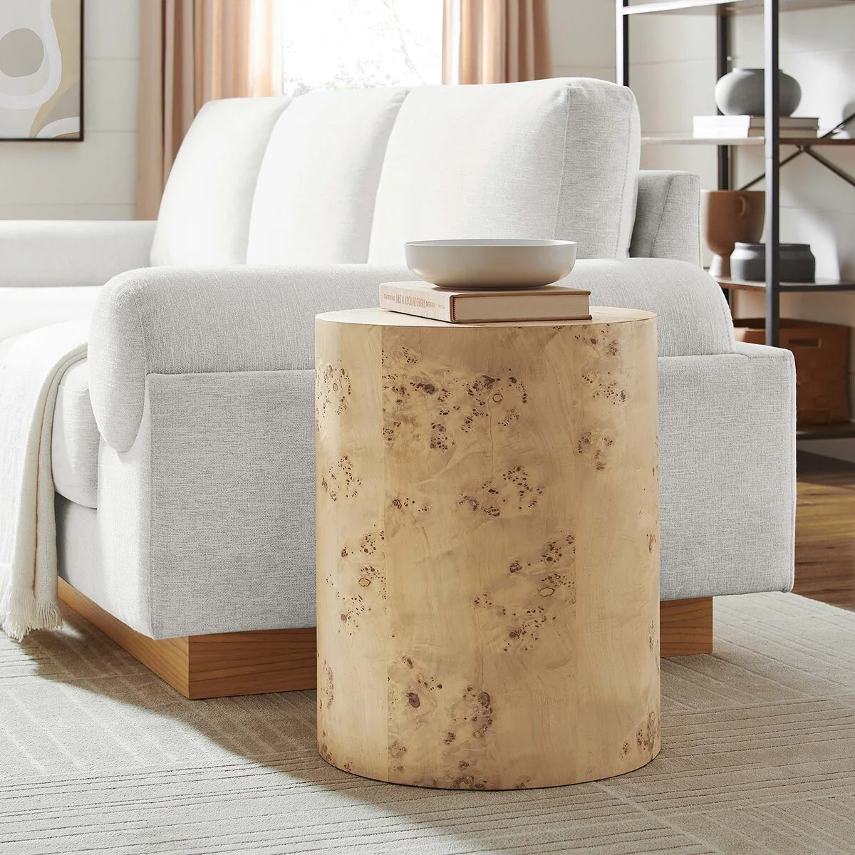 Cosmos 16 Round Burl Wood Side Table - N/A