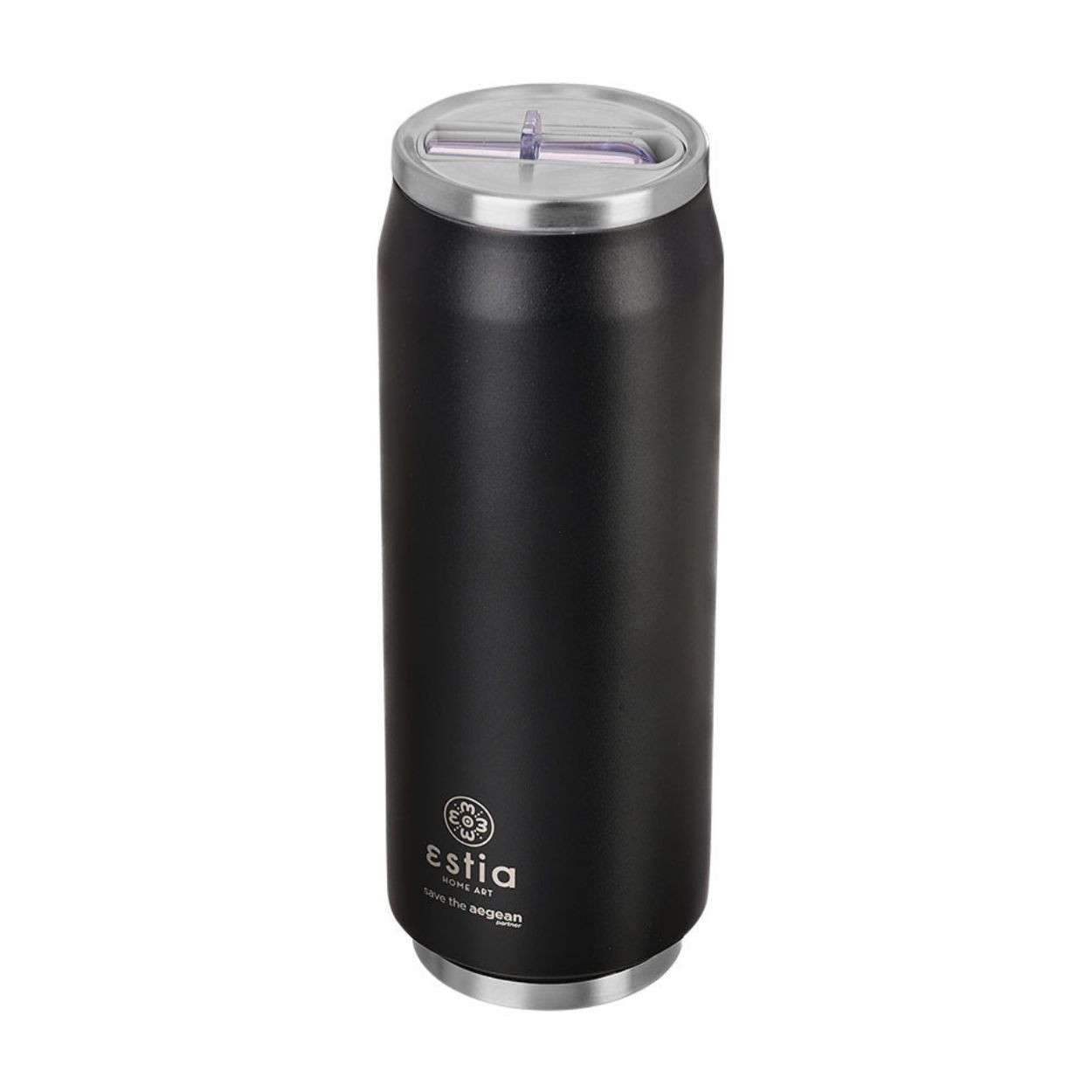 Kubek termiczny Midnight Black 500 ml stal nierdzewna czarny ze słomką