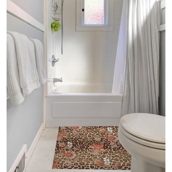 JACKOBEAN CHEETAH BROWN Bath Rug By Kavka Designs