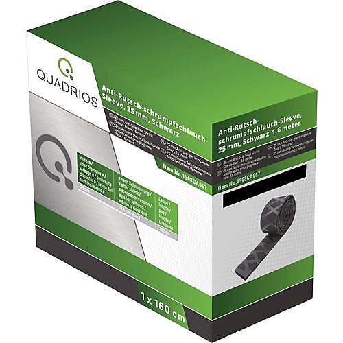 Gaine thermorétractable sans colle Quadrios 19008CA067 noir 25 mm 1,6 m 2:1