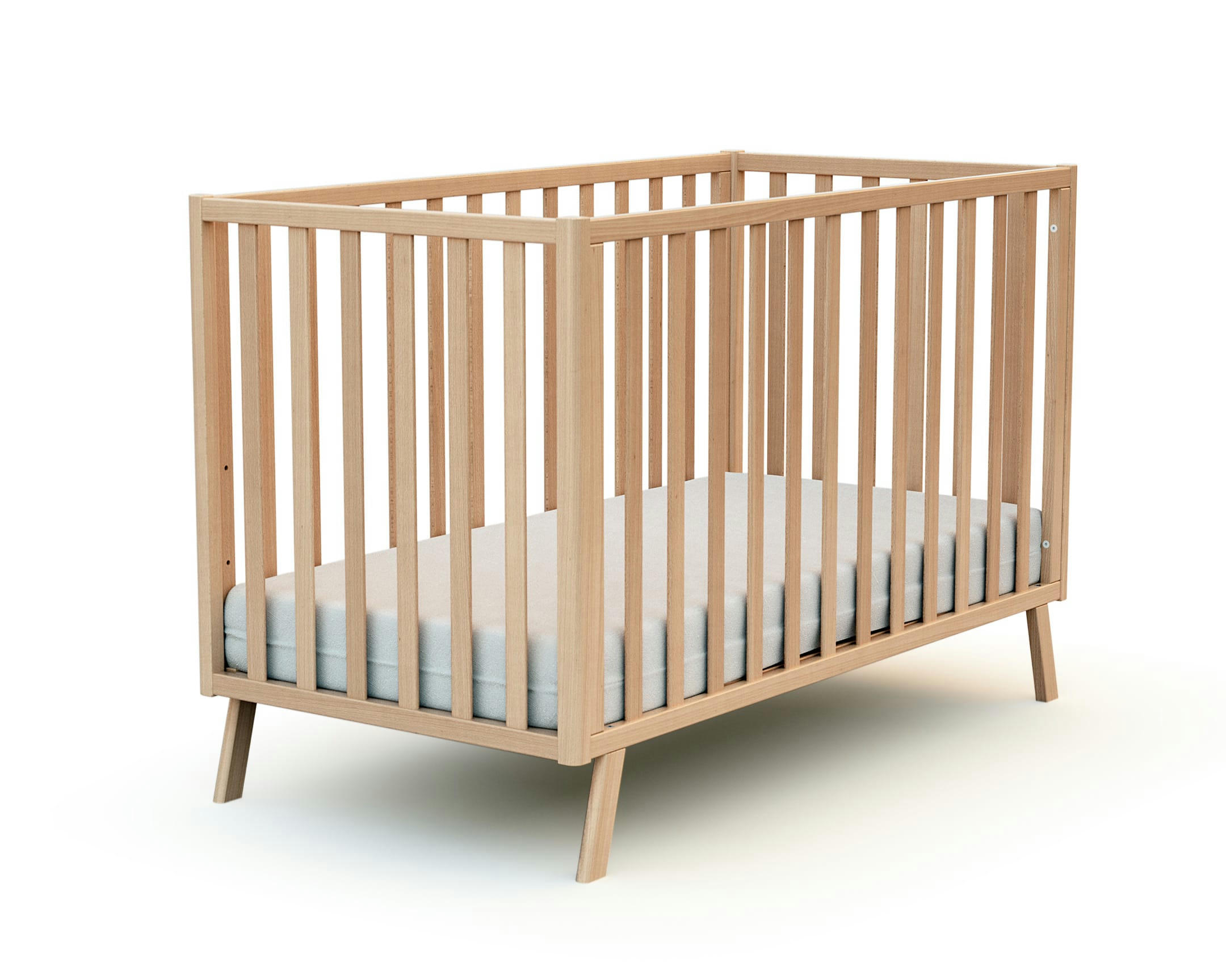 - Lit bébé 60x120 hêtre verni