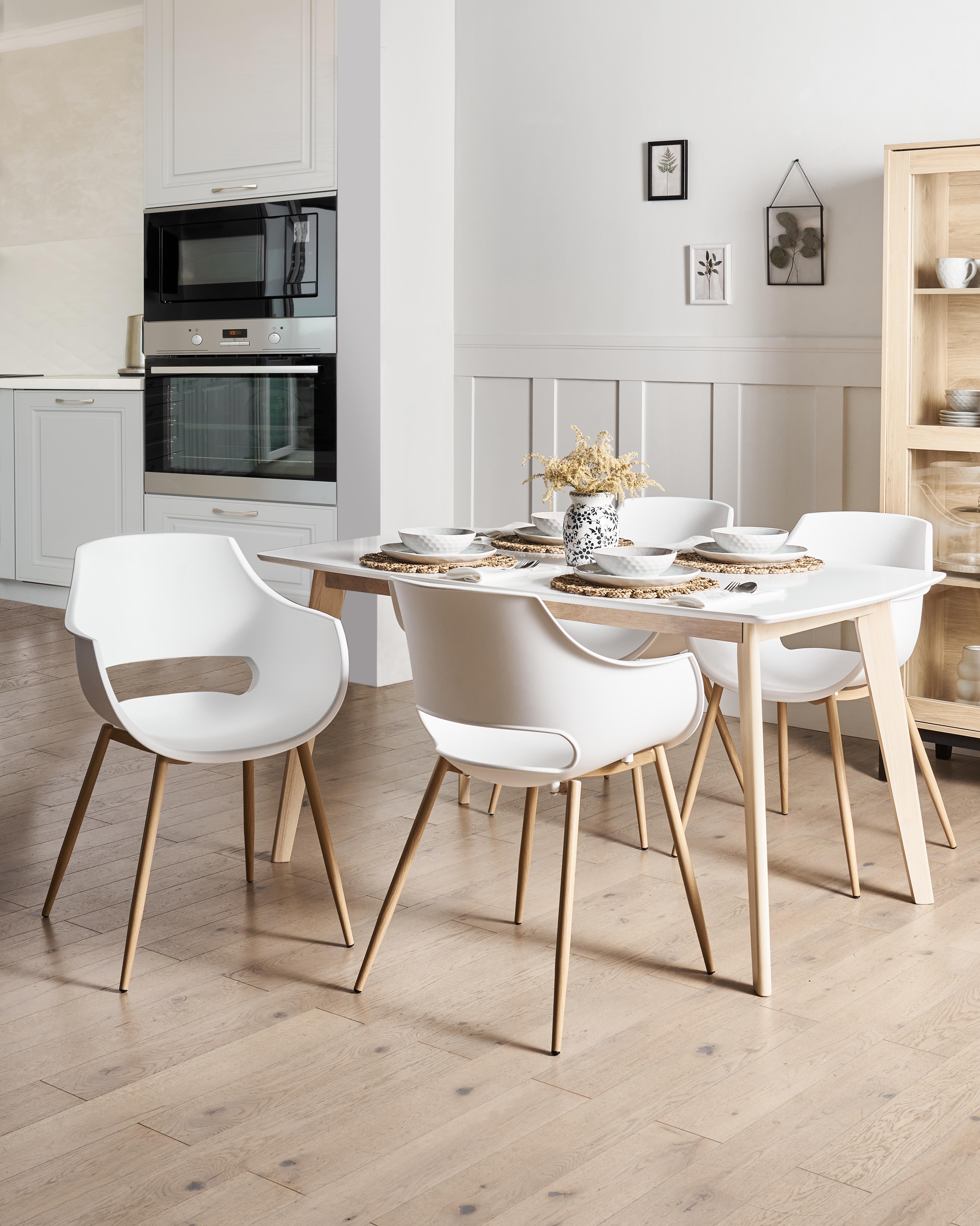 Set of 4 Dining Chairs MILLERS White