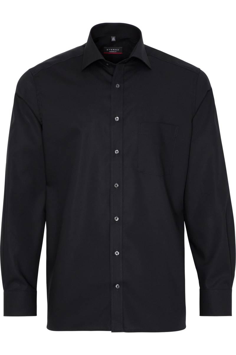 ETERNA Modern Fit Hemd schwarz, Einfarbig