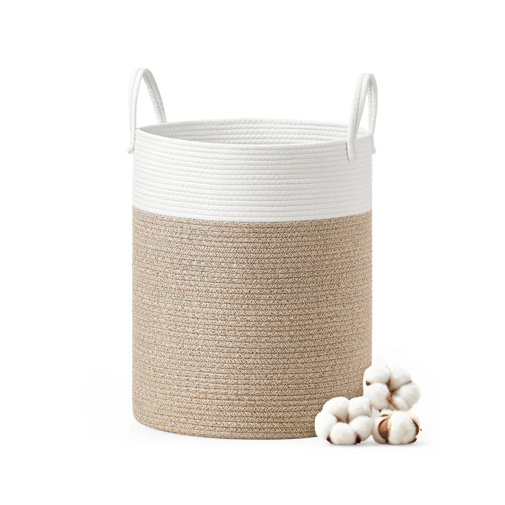 Panier à linge pour enfant en corde de coton avec poignées