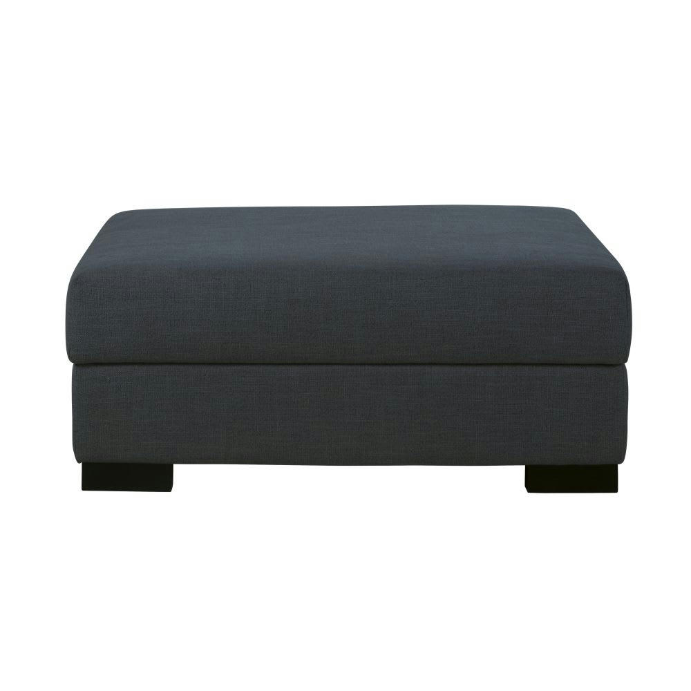 Terence - Pouf pour canapé modulable avec coffre de rangement gris anthracite