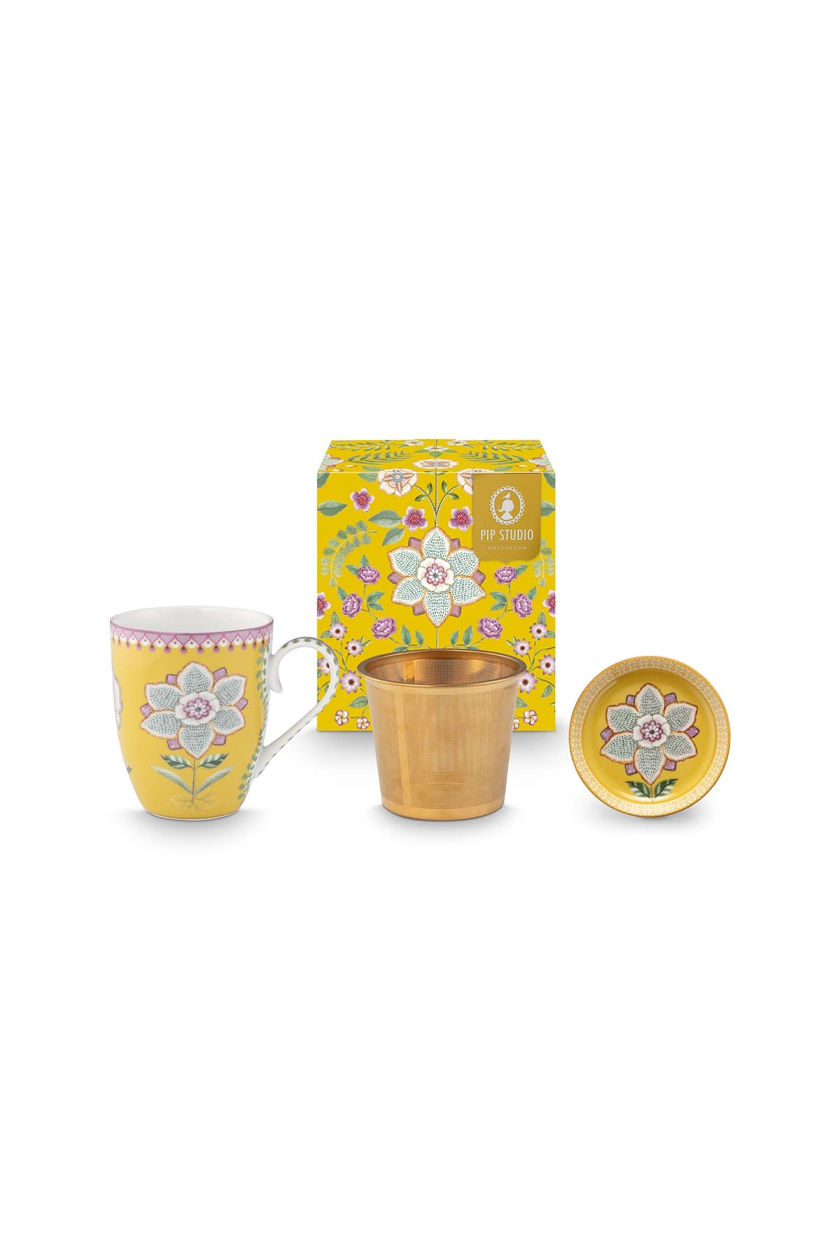 Pip Studio Theemok Set - Lily&Lotus - Geel - 365ml