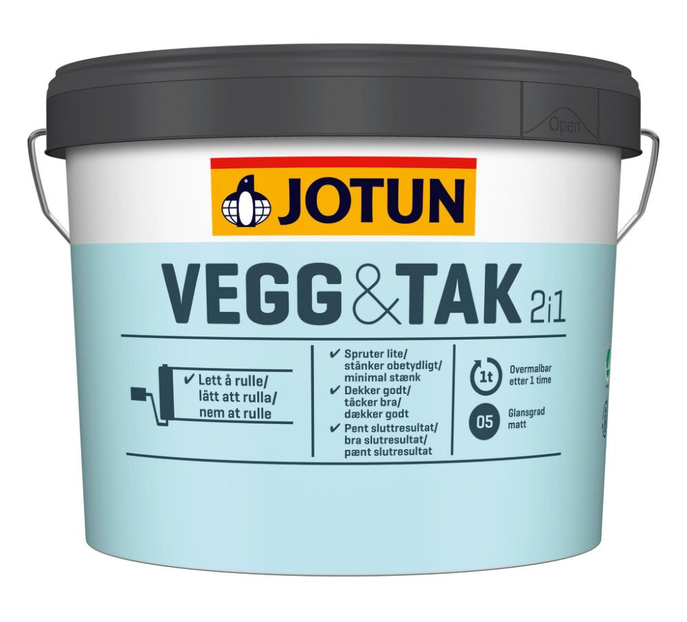 VEGG & TAKMALING JOTUN 2IN1 HVIT A-BASE 2,7L