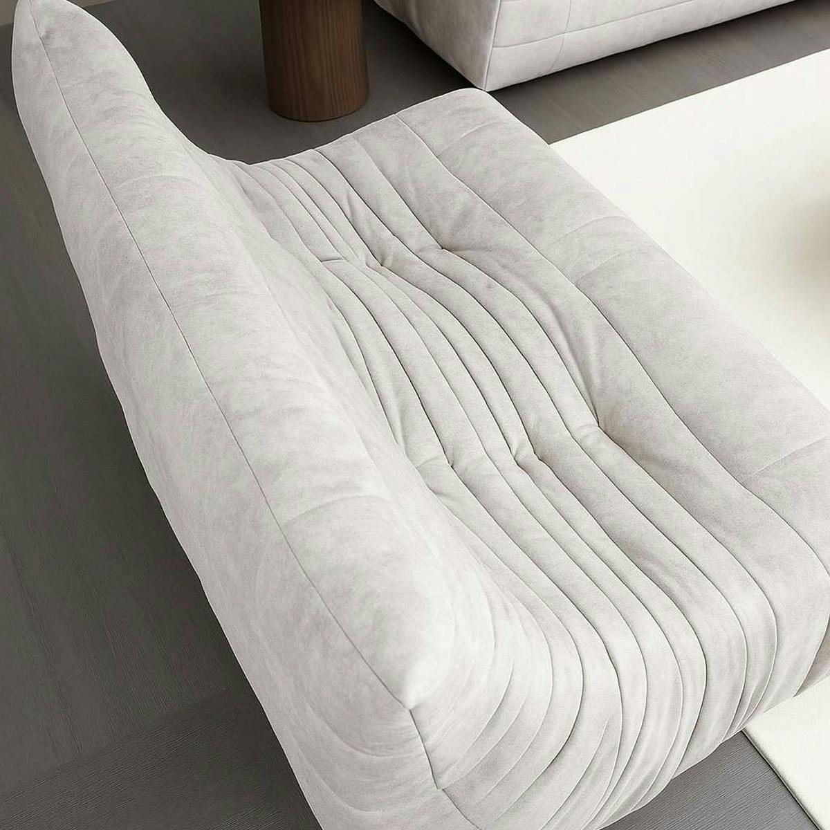 Canapé 2 places blanc en tissu plissé 145 cm ARVEN