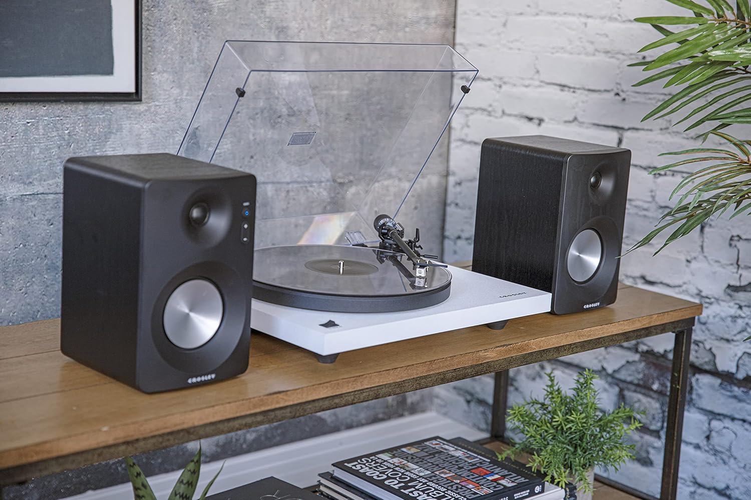 Crosley KT6101-WH Belt-Drive Bluetooth Turntable with Built-in Preamp and Included Speakers  White
