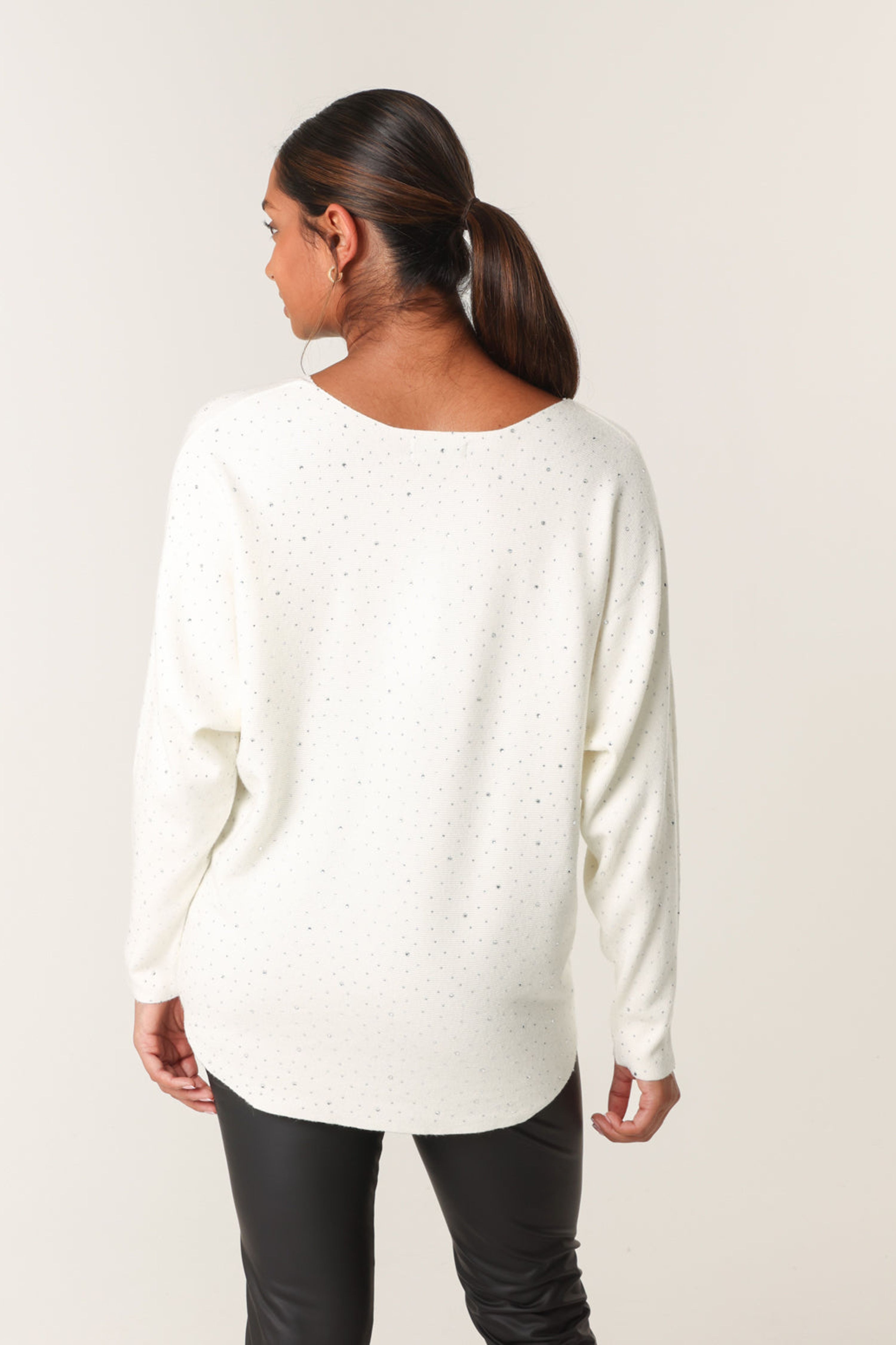 Blue Vanilla Ivory Jumper With Silver Rhinestones