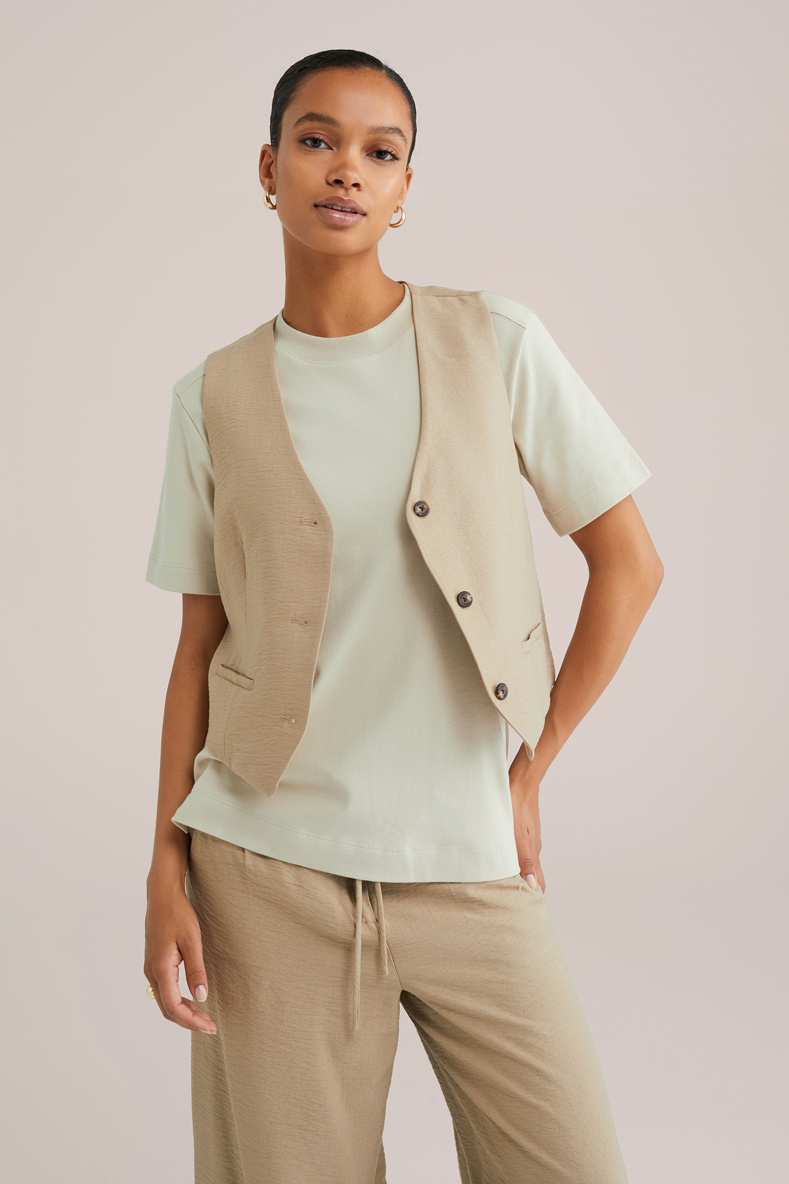 Dames Getailleerd gilet met structuur