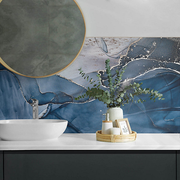 Panneau Mural TV Wallfluent 120x60 cm Motif Floral Avec Des Oiseaux 1 pièce