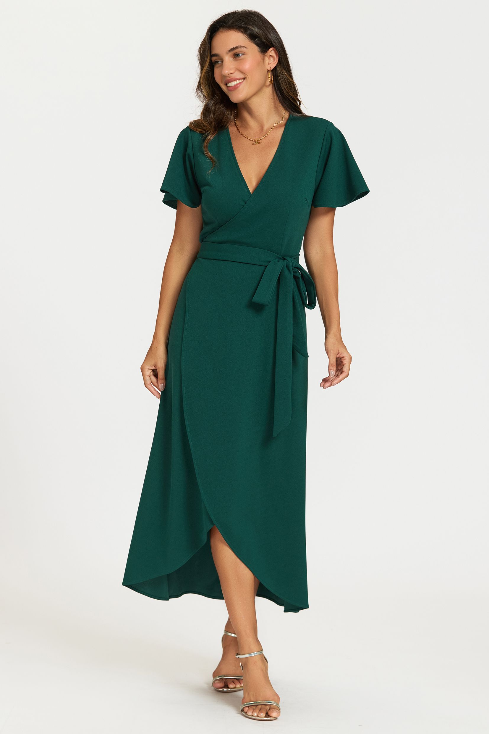 FS Collection Wrap Maxi Dress In Green