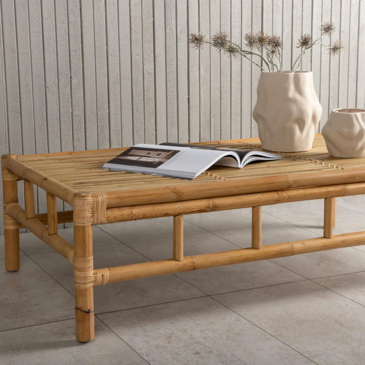 JULIACA - Table basse extérieur 120x70cm en bambou