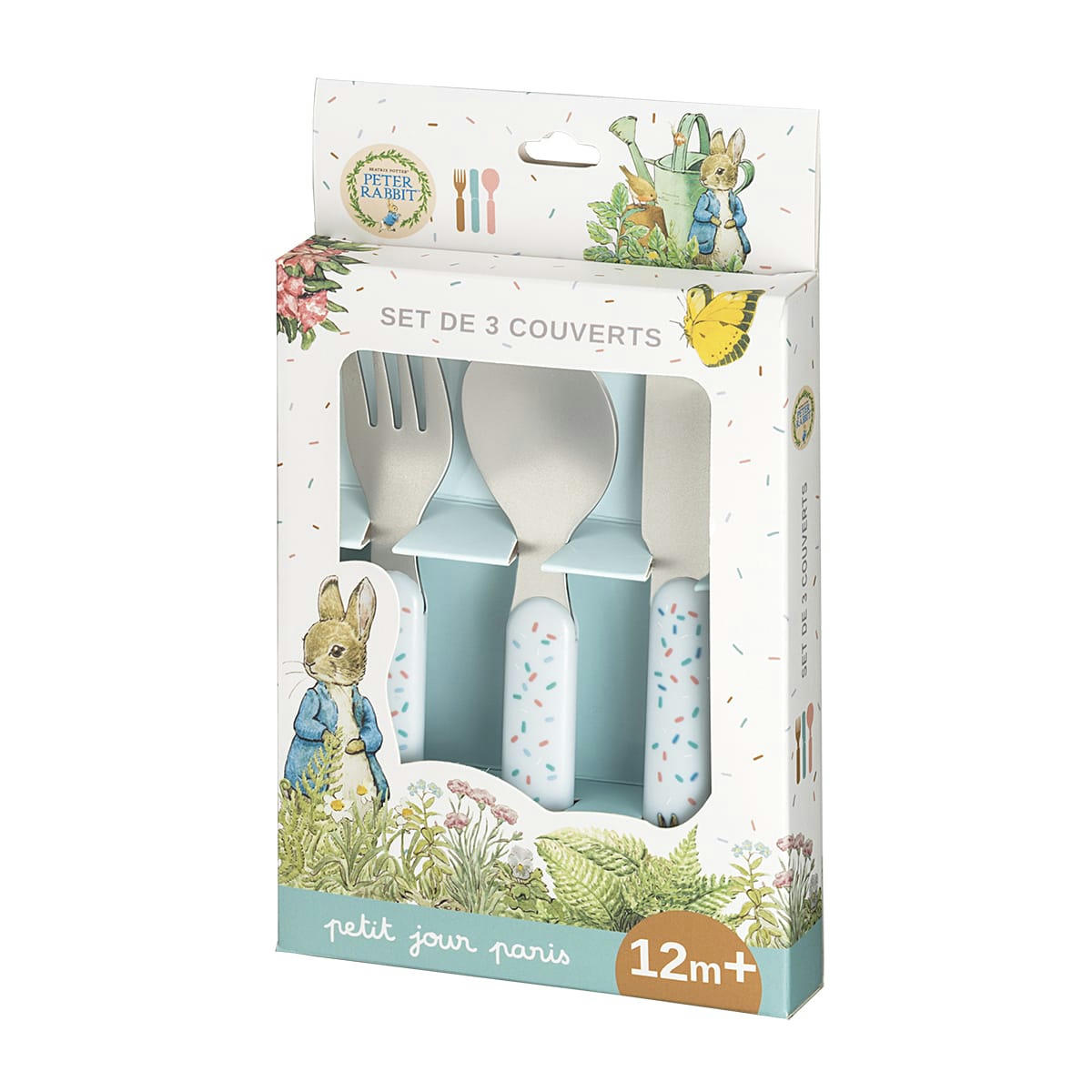 PIERRE LAPIN - Set de 3 couverts inox multicouleur enfant