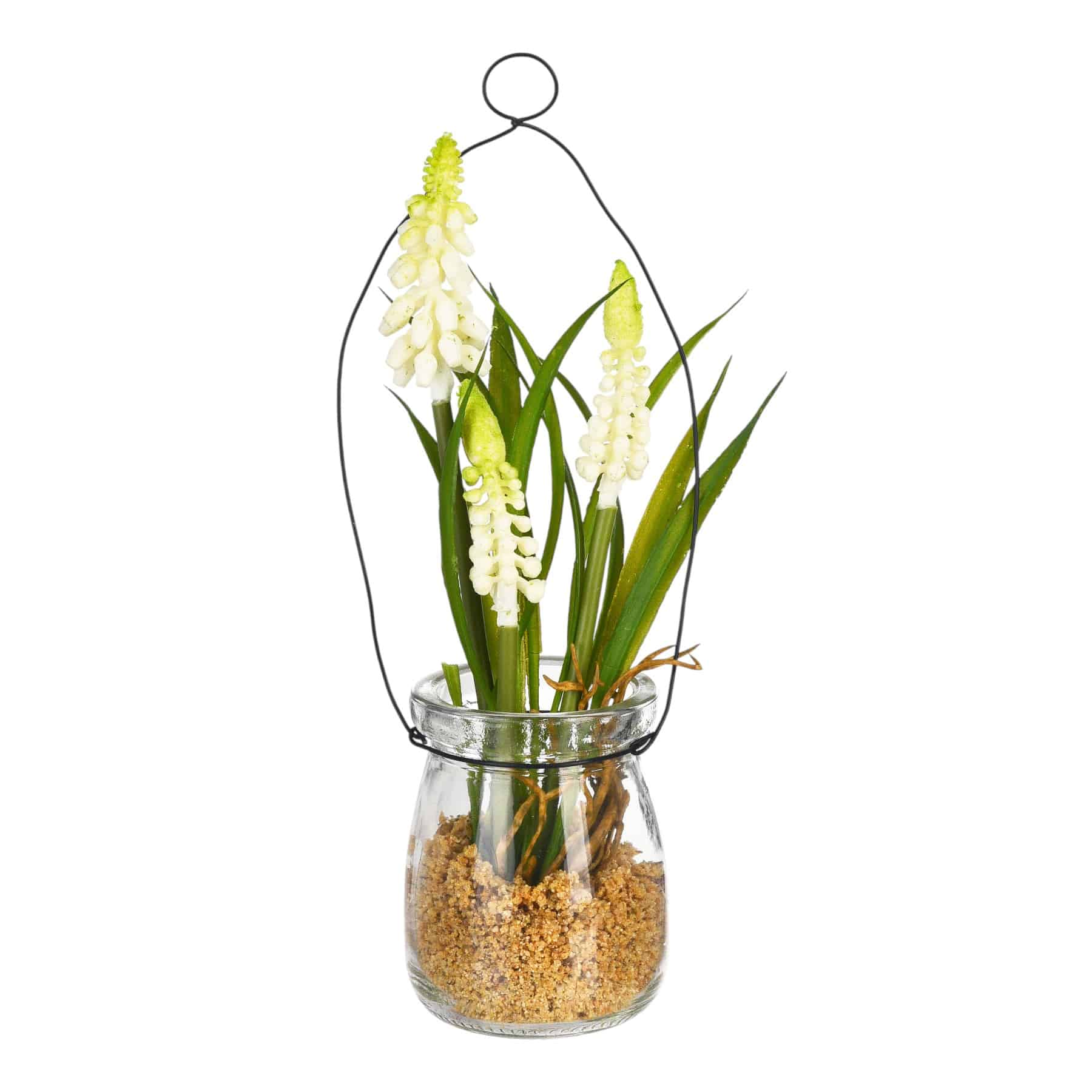 Kunstblume Hyazinthe in Glasvase Weiß, ⌀ 5.5 cm, H 220 mm