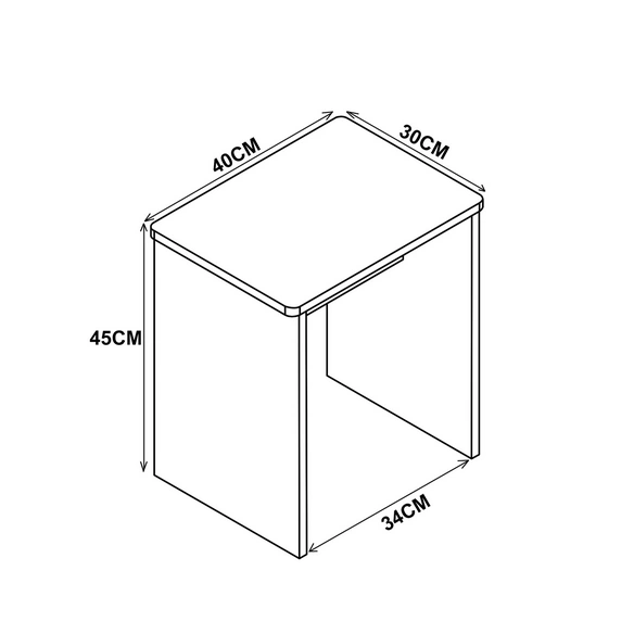 Hocker, BxHxT: 40 x 45 x 30 cm