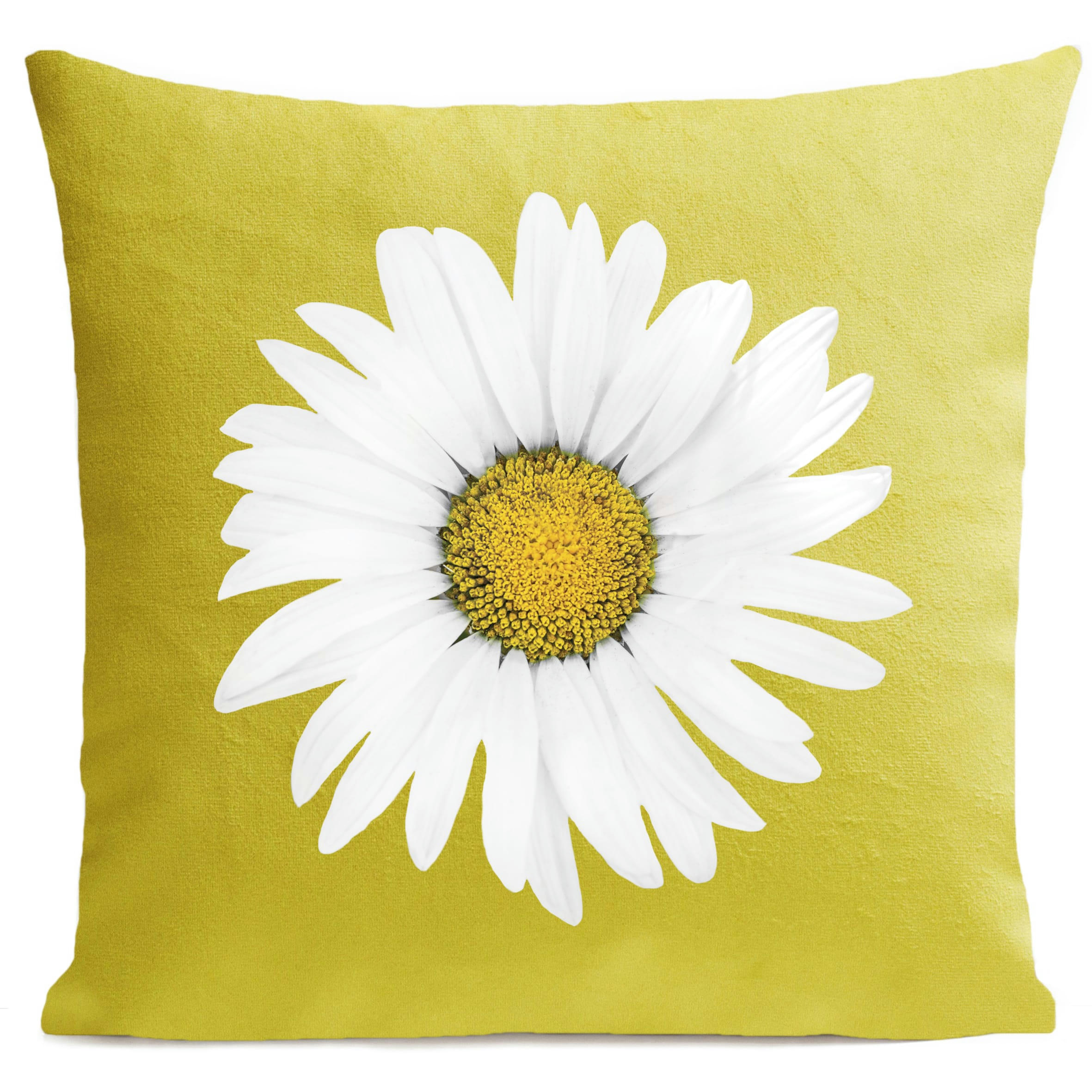 - Coussin floral marguerite jaune suédine 40x40cm