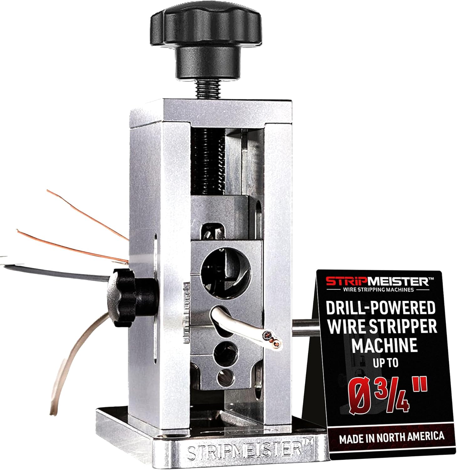 StripMeister Original Drill-Powered Wire Stripper – Wire Sizes Up To Ø3/4, Jam-Free, Copper Wire, Built for Safety, Speed, and Efficiency - Portable Wire Stripping Machine