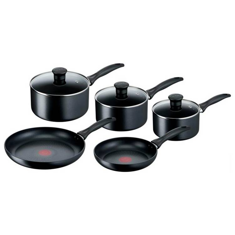 Tefal Induction 5 Piece Non stick Pan Set - Black