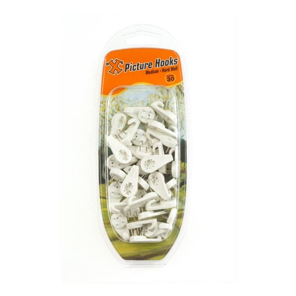 X Medium Hard Wall Picture Hooks 30 Pack