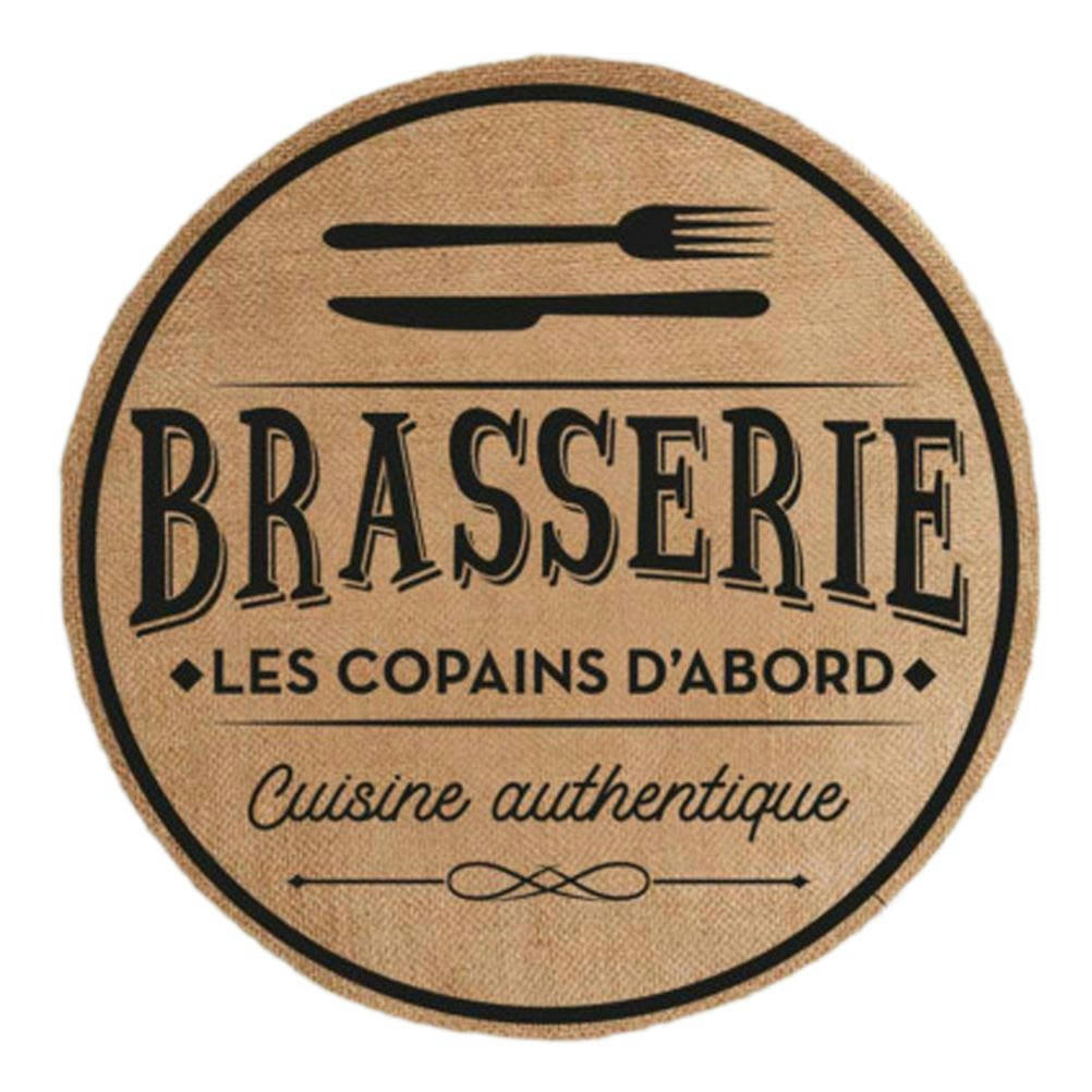 LES COPAINS D'ABORD - Set de table rond en toile de jute D38
