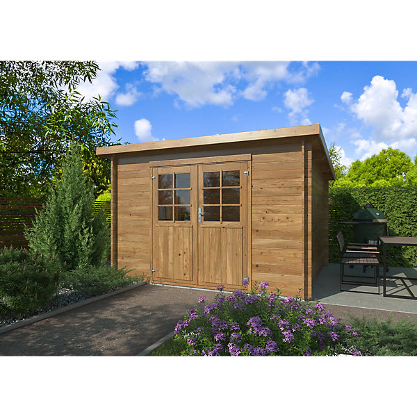Abri de jardin White Wood Lola 1 bois traité autoclave marron ép.28mm 10,2 m²