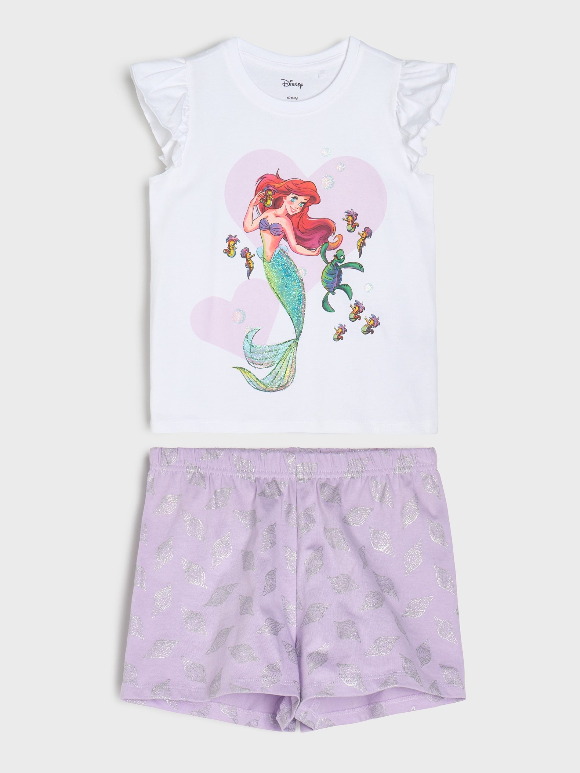Bawełniana piżama dwuczęściowa z nadrukiem Disney Princess Ariel