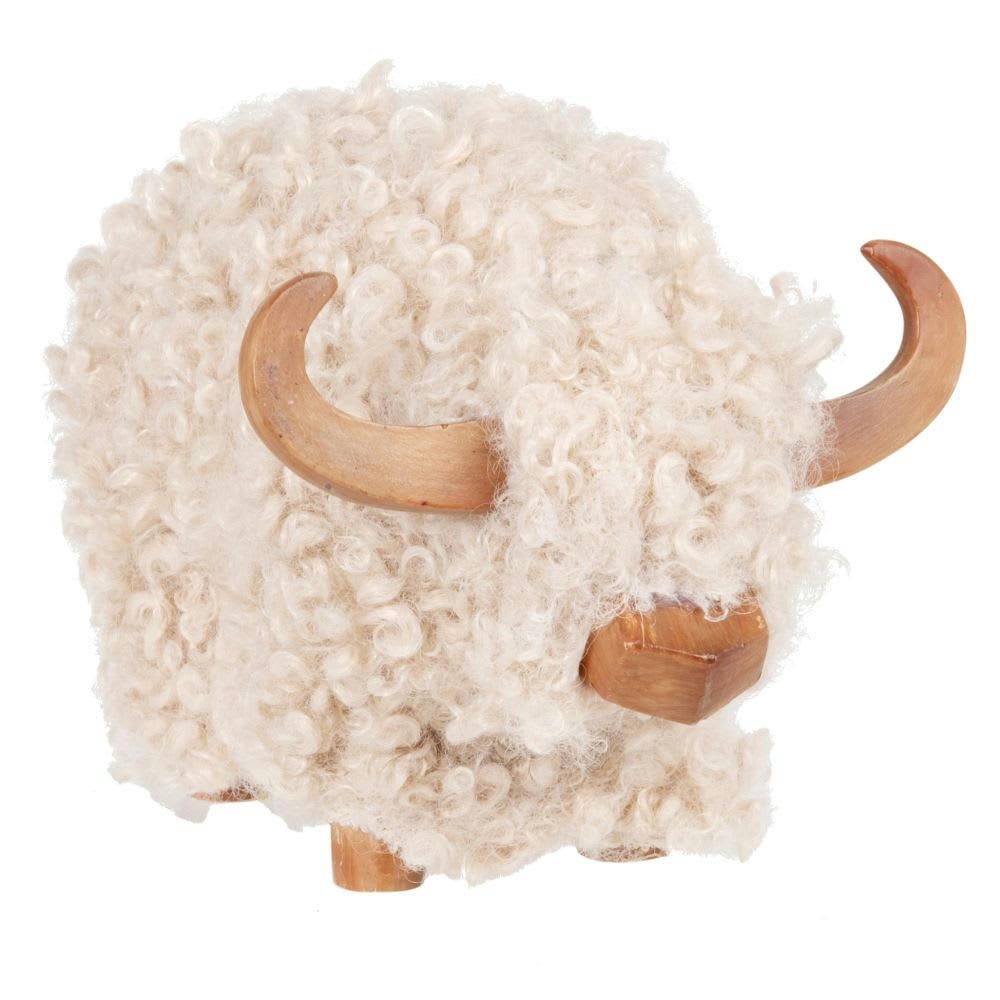 - Statuette en résine et coton beige et marron H11