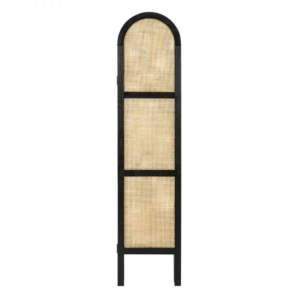 Parawan z plecionką SCREEN czarny 169,5x120 cm