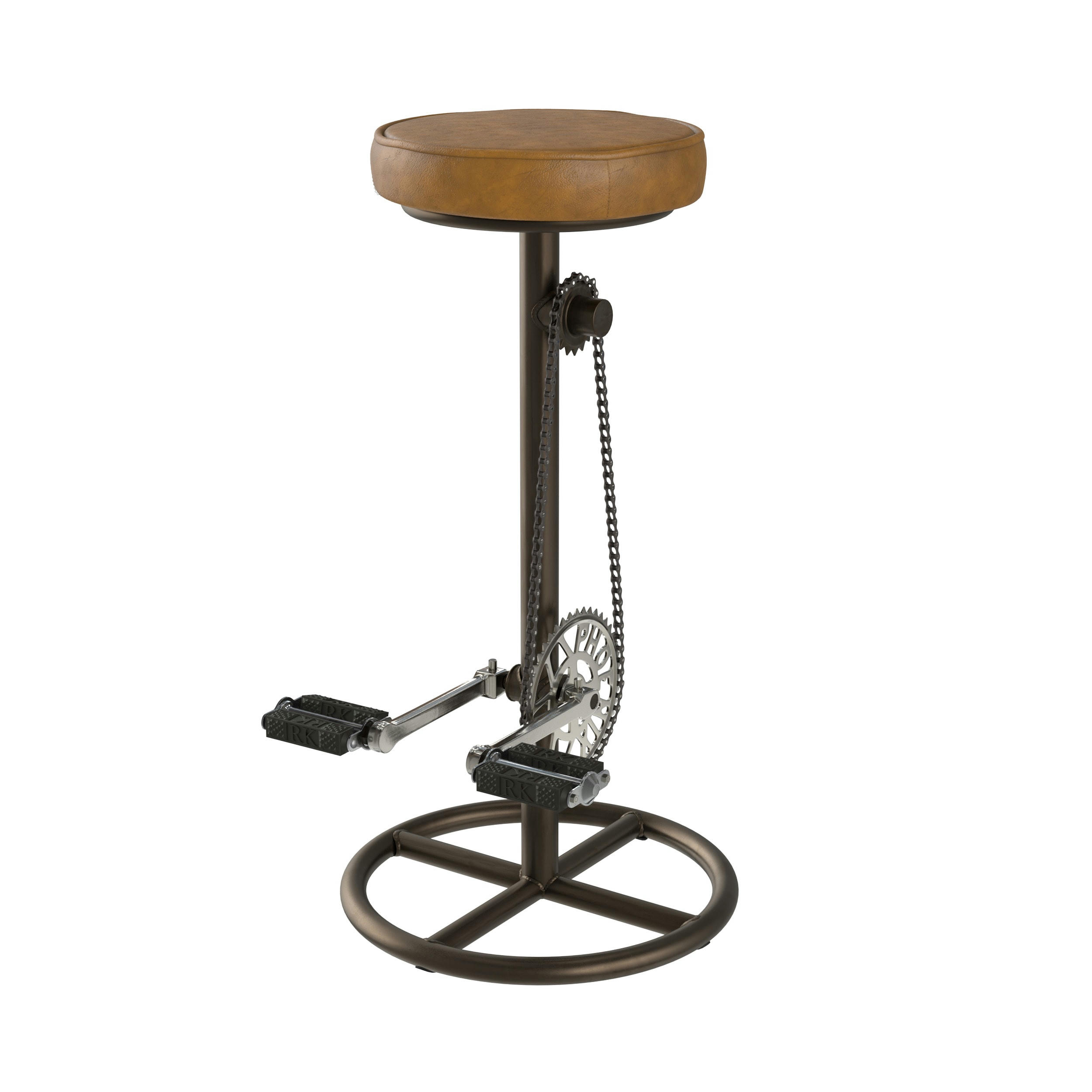 GAYA - Tabouret de bar 73 cm en cuir marron