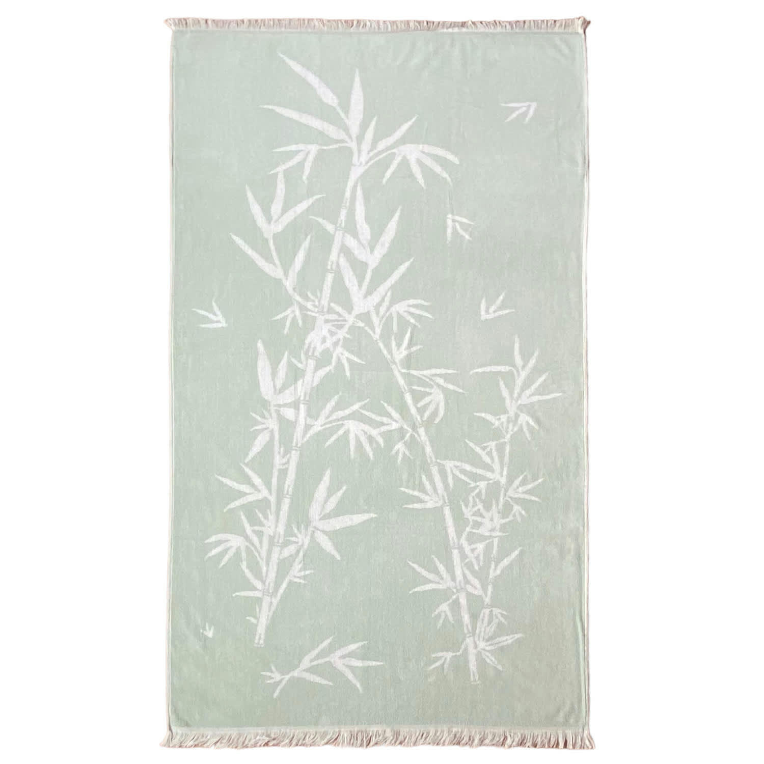 PLAGE - Serviette de plage éponge velours Jacquard  Bamboo 90x170