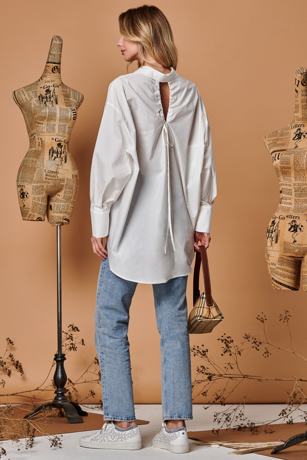Jolie Moi Keyhole Back Detail Blouse