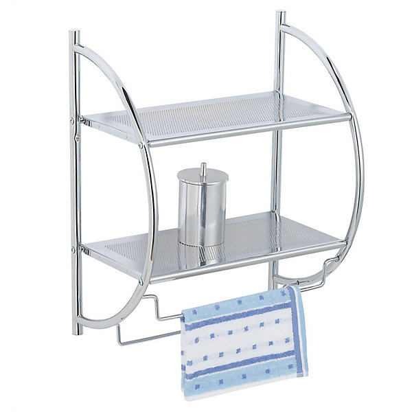 Etagère murale de salle de bain JANINE, en métal chromé
