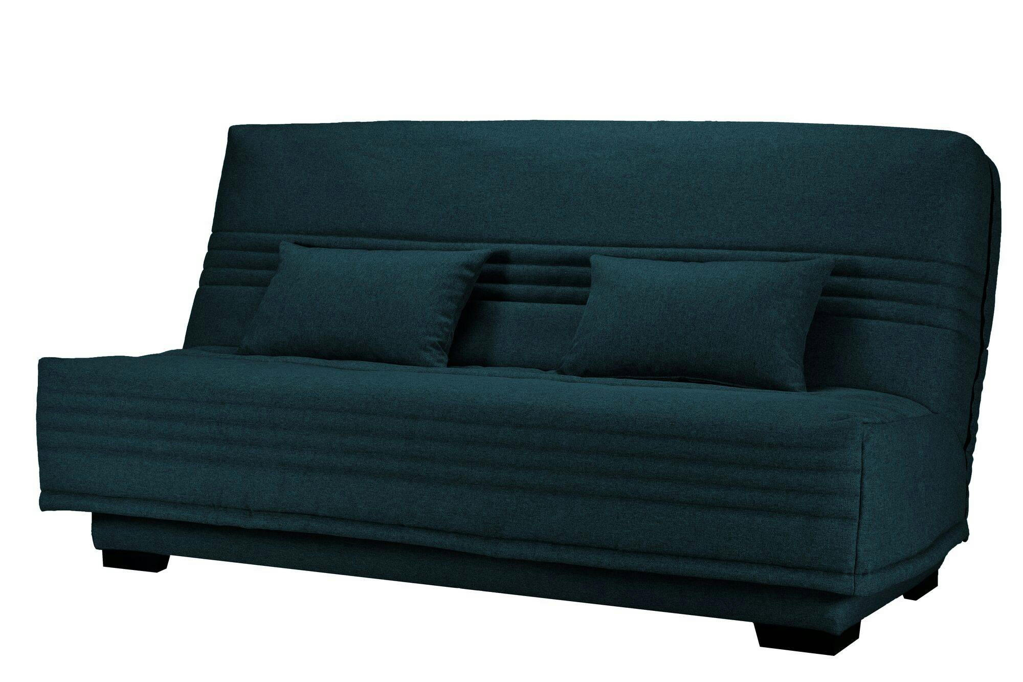 GUIDEL - Banquette clic-clac, matelas 17 cm en tissu polyester bleu marine