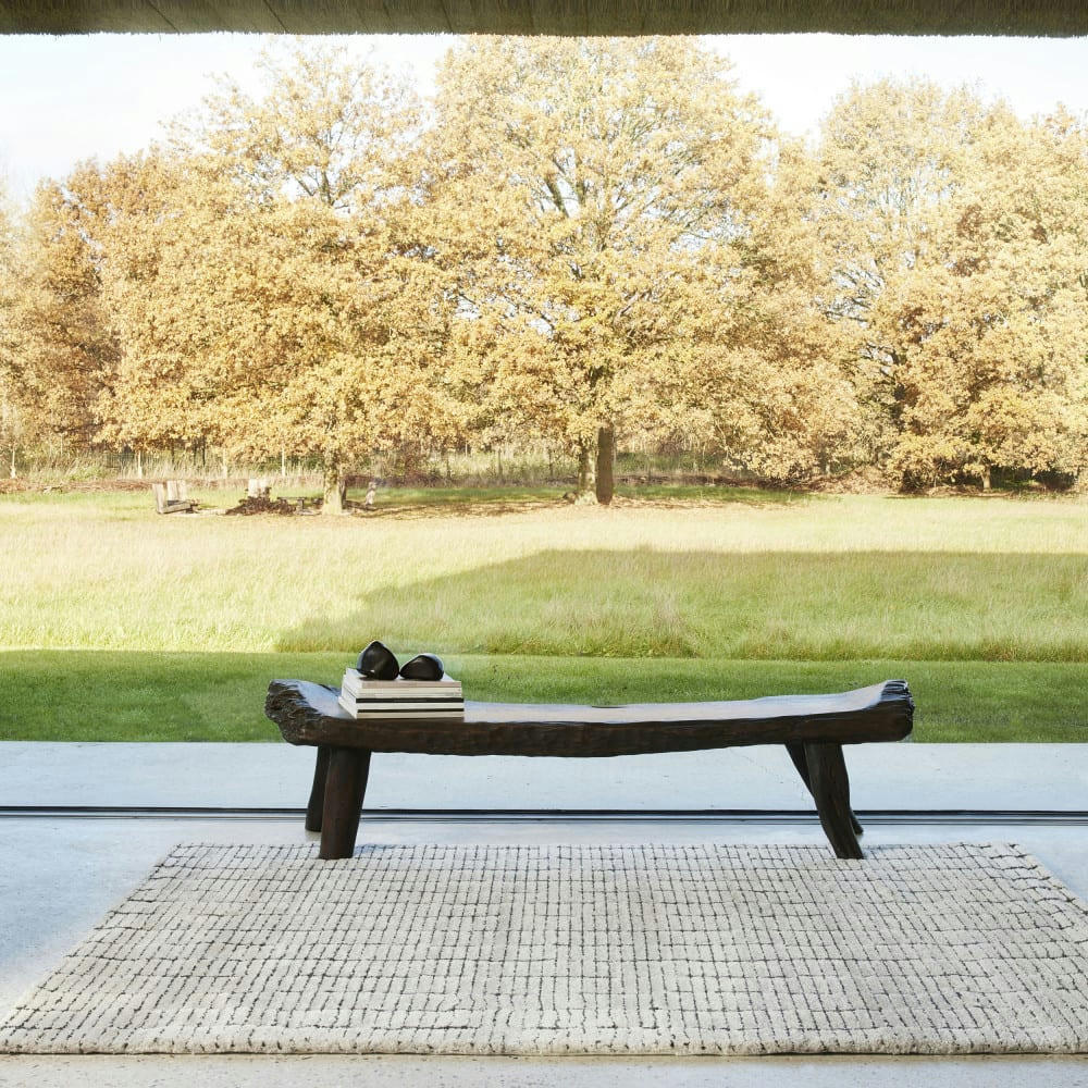 ADÉLAÏDE I - Tapis contemporain ecru et noir 200x290 cm