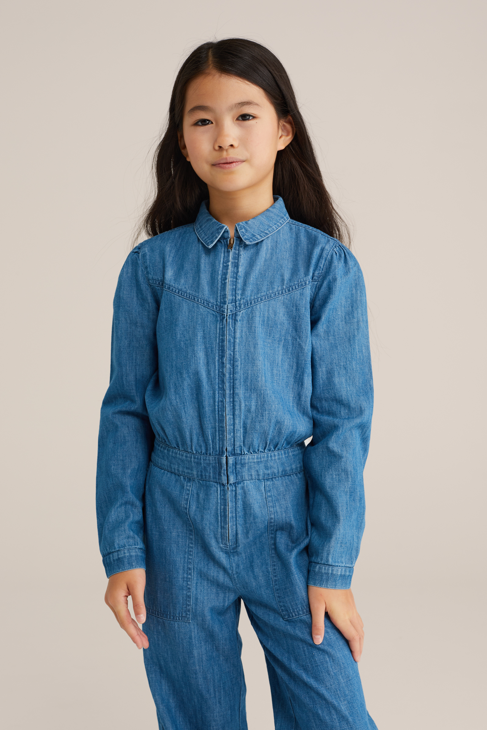 Meisjes denim jumpsuit