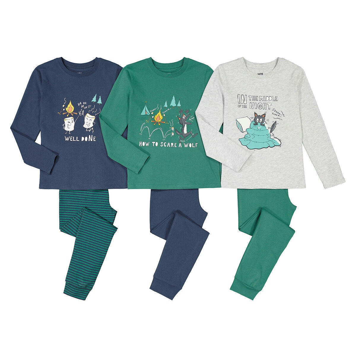 Lot de 3 pyjamas imprimé loups