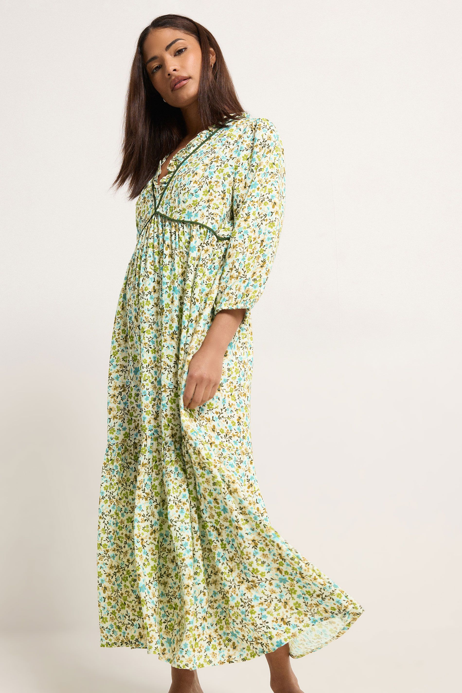PixieGirl Petite Ditsy Frill Midi Dress