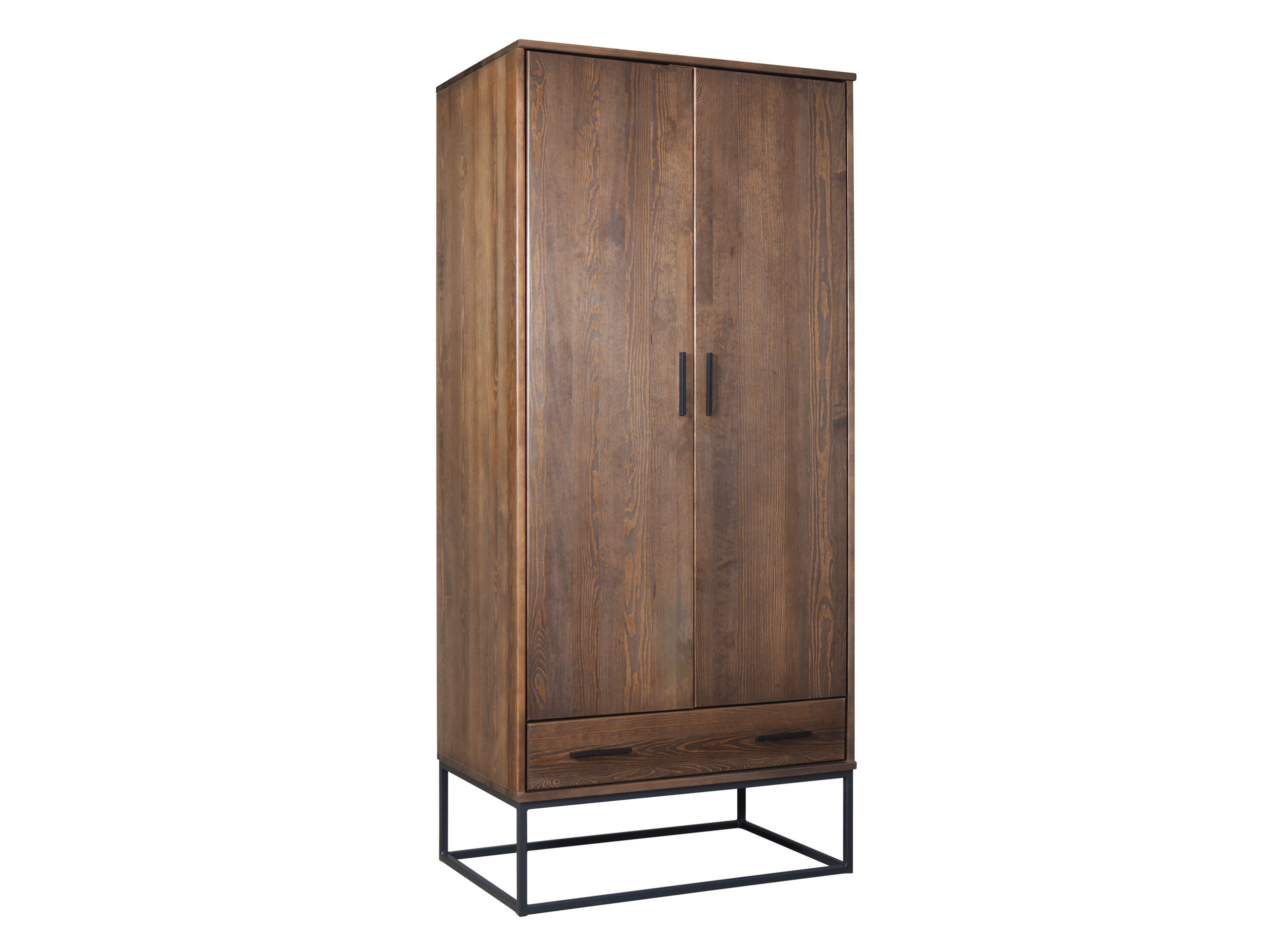 Szafa 90 cm z drewna litego Sydney z metalem